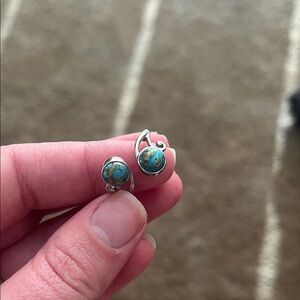 Montana Silversmiths Silver and Turquoise Swirl Rings